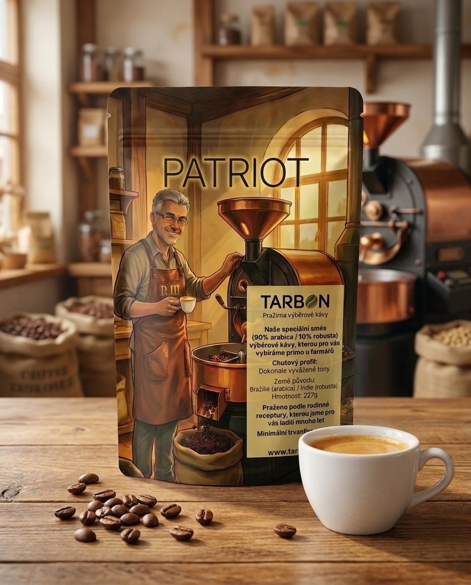  Výběrová káva PATRIOT z naší hradní pražírny 
